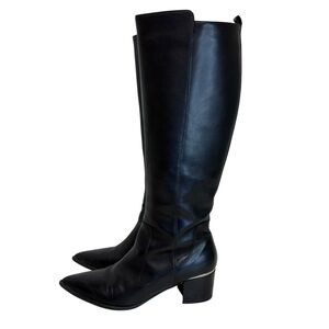 Nine West - Tall Black Leather Boot- 9